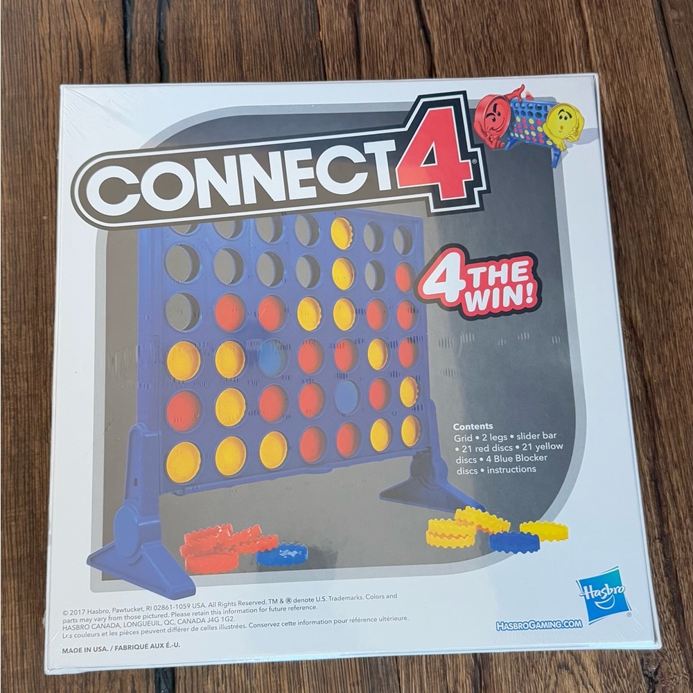 NEW Hasbro Connect 4 Game with Blue, Red, and Yellow